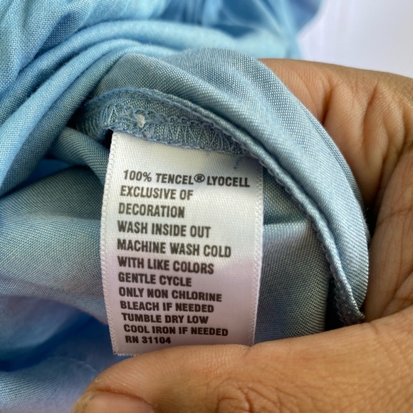 Crown & Ivy Petite Tape Trim Baby Doll Blouse - Picture 7 of 7